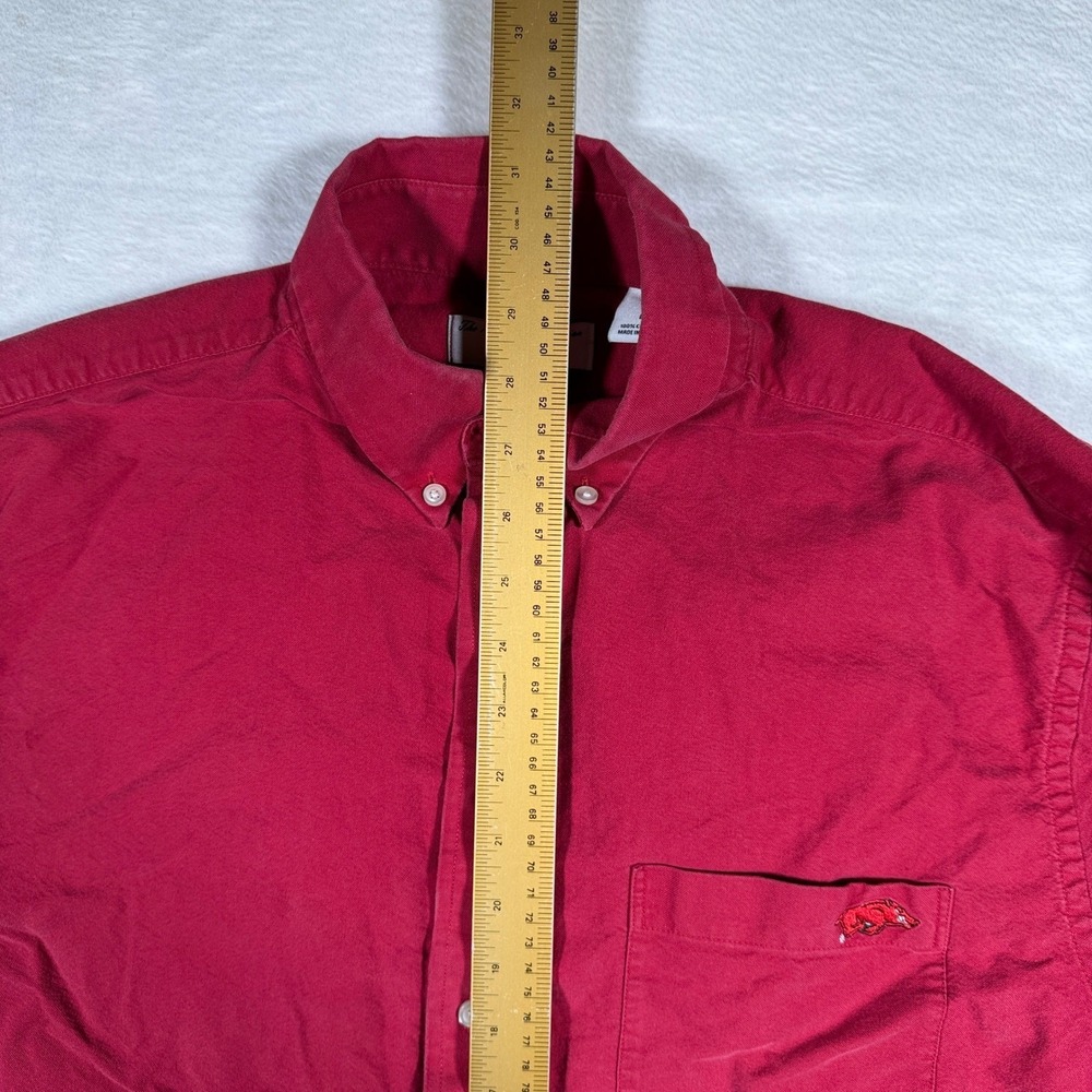 The Razorbacks Collection Mens Red Button Down Shirt Arkansas Razorbacks Large - Picture 7 of 8